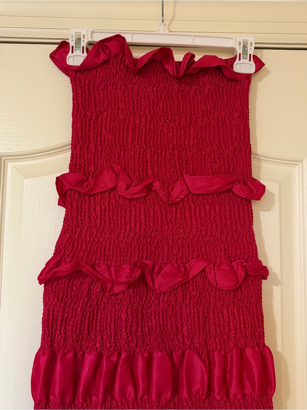 Fushia Ruffled Strapless Dress - Picture 5 of 13